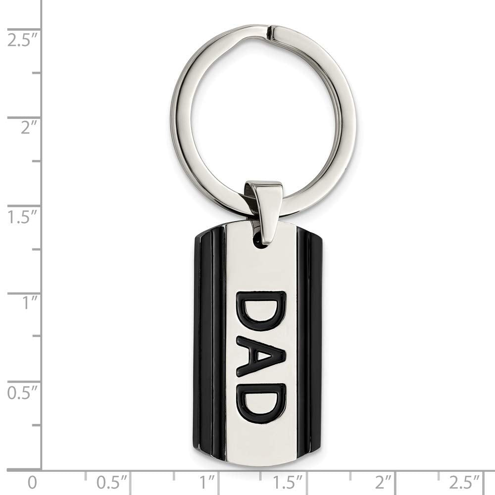 Chisel Stainless Steel Polished Black Ip-plated Key Ring