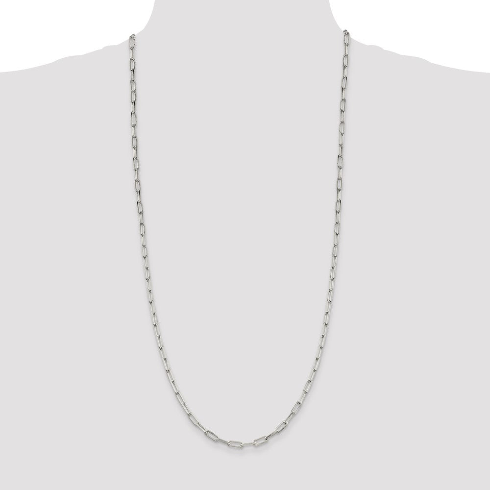 Sterling Silver 4.25mm Elongated Open Link Chain 30 Inches