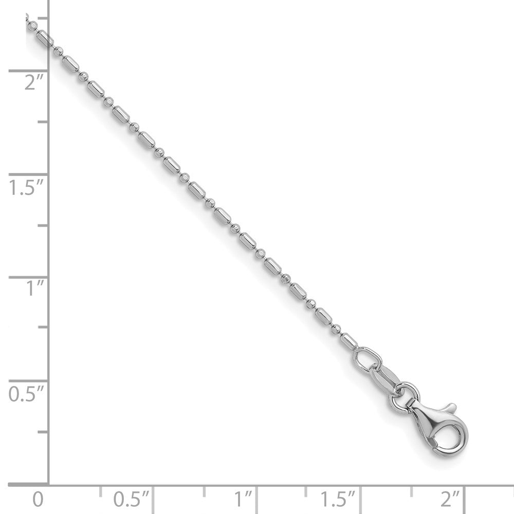 Sterling Silver Italian Made Platinum-plated Palline 16 inch with a 2 inch extention Chain