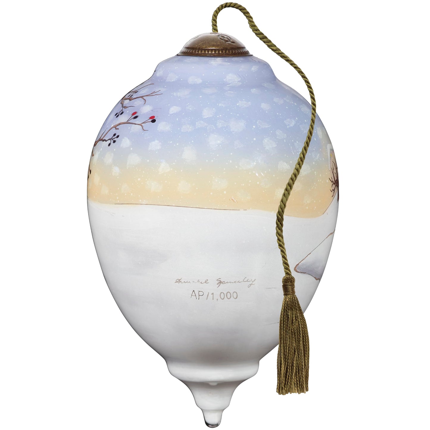 Neqwa Art Hope Joy Love Dream by Helz Cuppleditch Hand-painted Glass Ornament