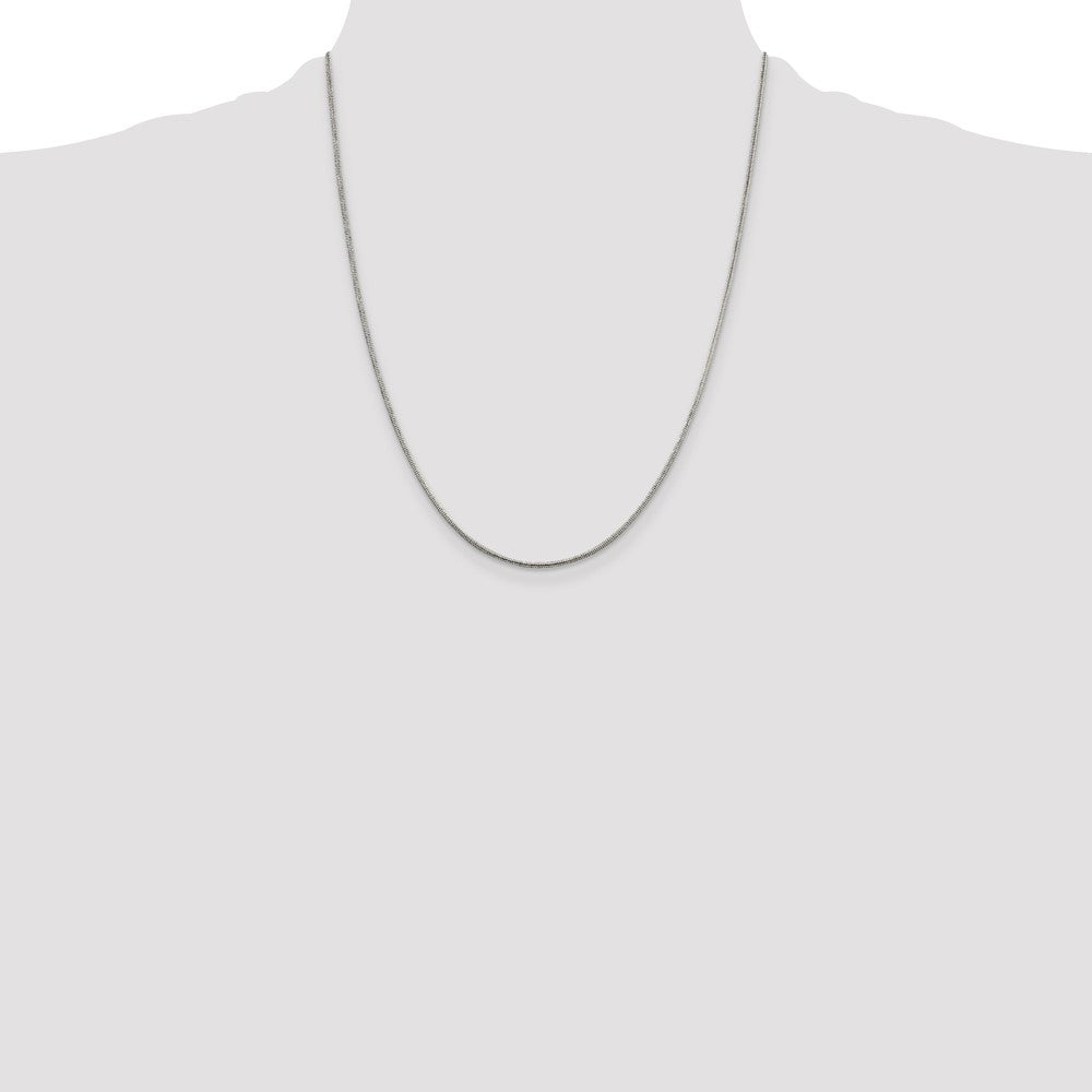 Sterling Silver 1.2mm Round Snake Chain 22 Inches