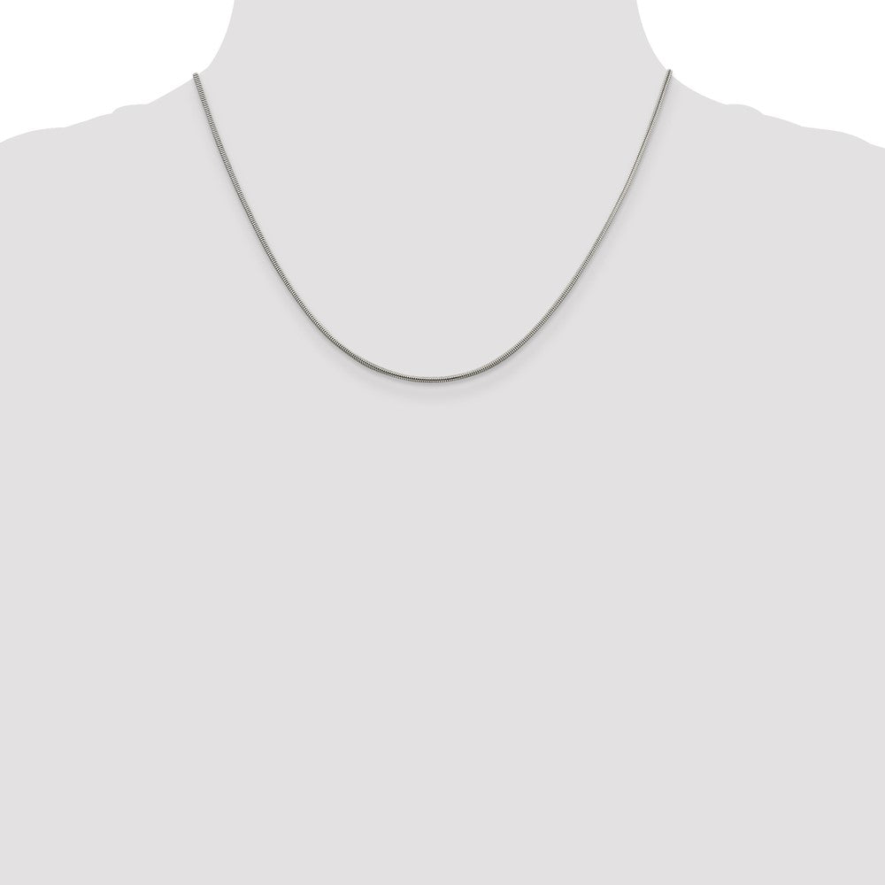 Sterling Silver 1.5mm Round Snake Chain 18 Inches