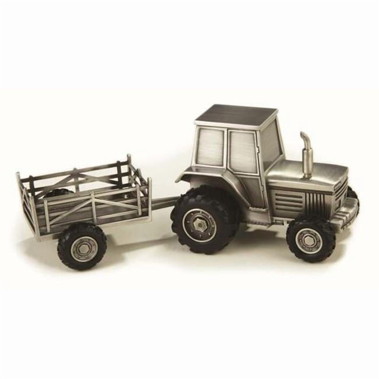 Leeber 88629 Elegance Pewter Plated Tractor Bank, 3.25 x 3.25 x 8.25 in.