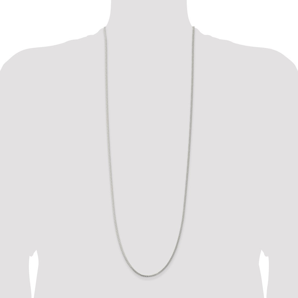 Sterling Silver Rhodium-plated 1.75mm Round Spiga Chain 36 Inches