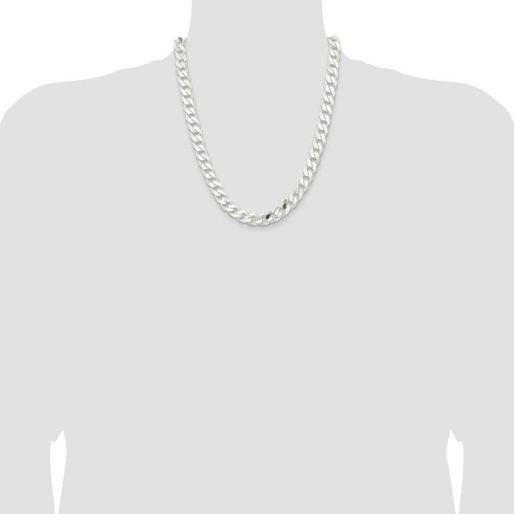 Sterling Silver 11mm Curb Chain 22 Inches