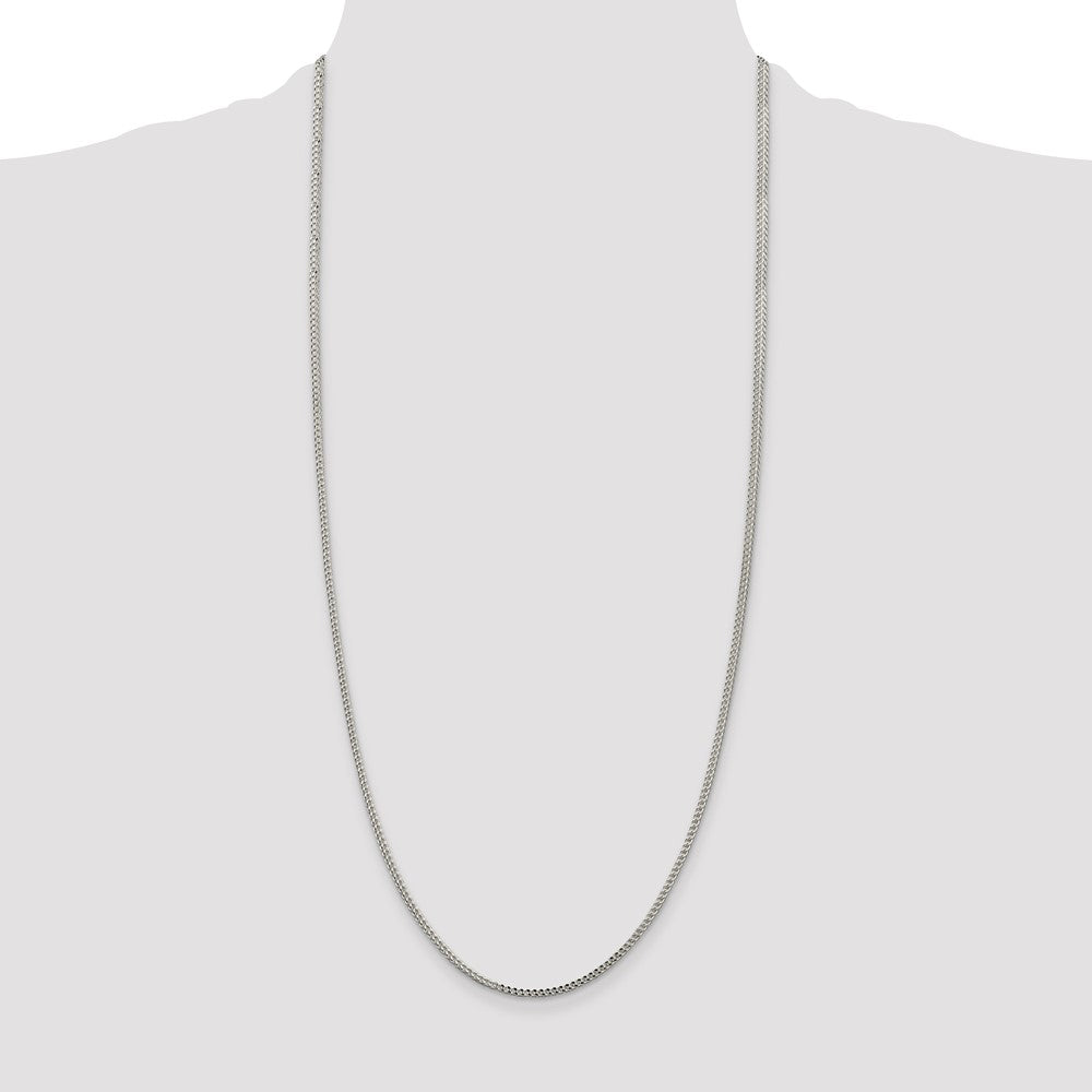Sterling Silver 2mm D/C Square Franco Chain 30 Inches