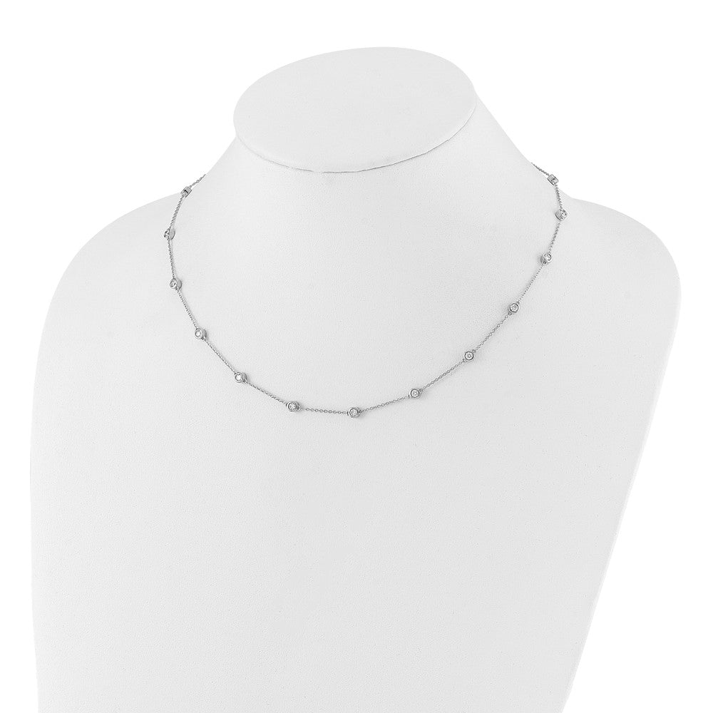 True Origin 14K White Gold 1 1/6 carat Lab Grown Diamond VS+ F+ Complete 18 Station 18 in Necklace