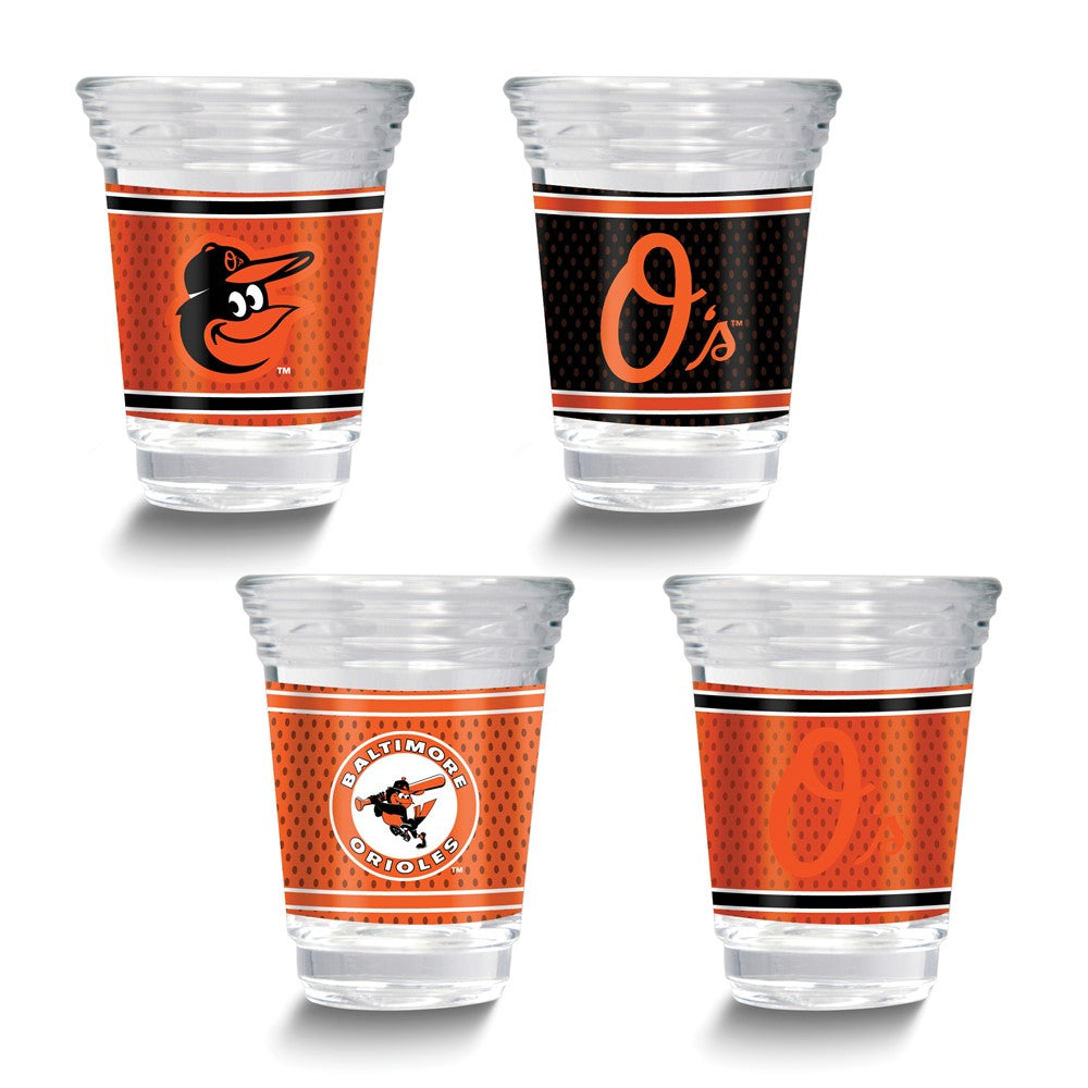 MLB Baltimore Orioles 4-piece 2 oz. Shot Glass Set