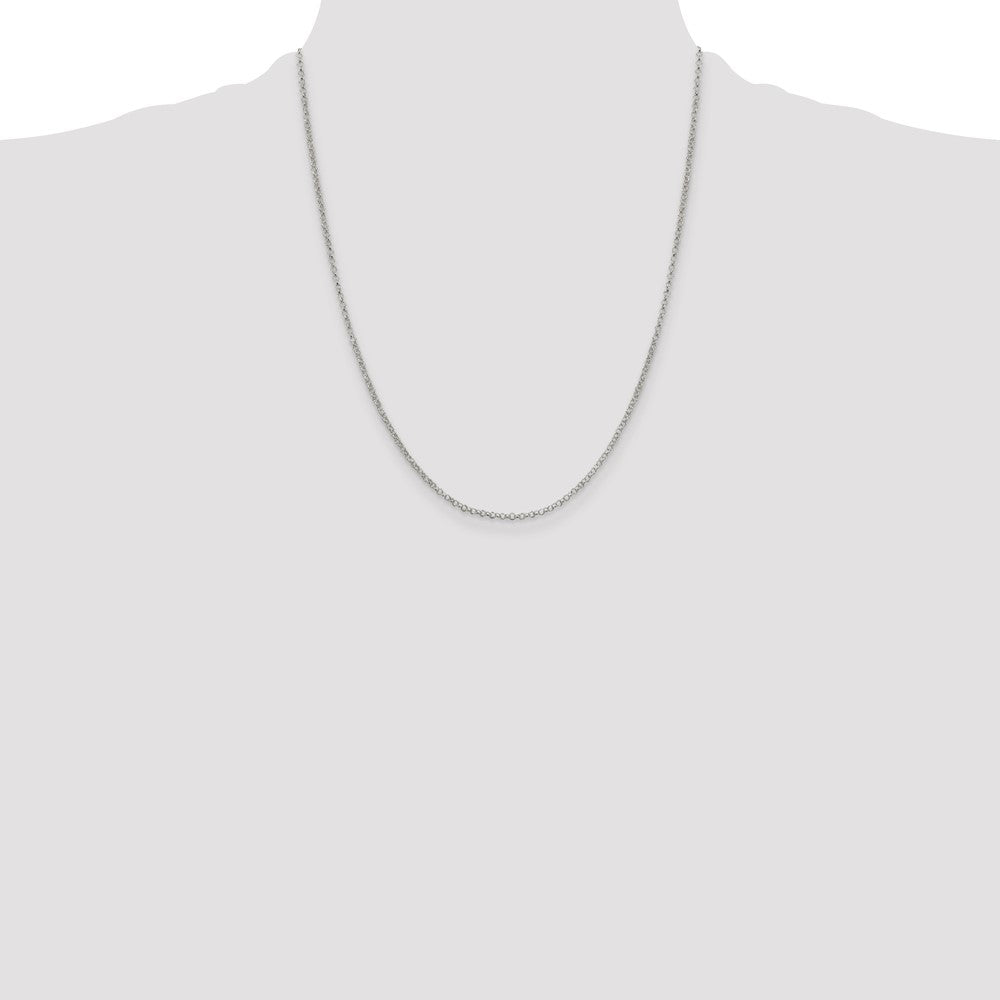 Sterling Silver 2mm Rolo Chain w/4in ext.