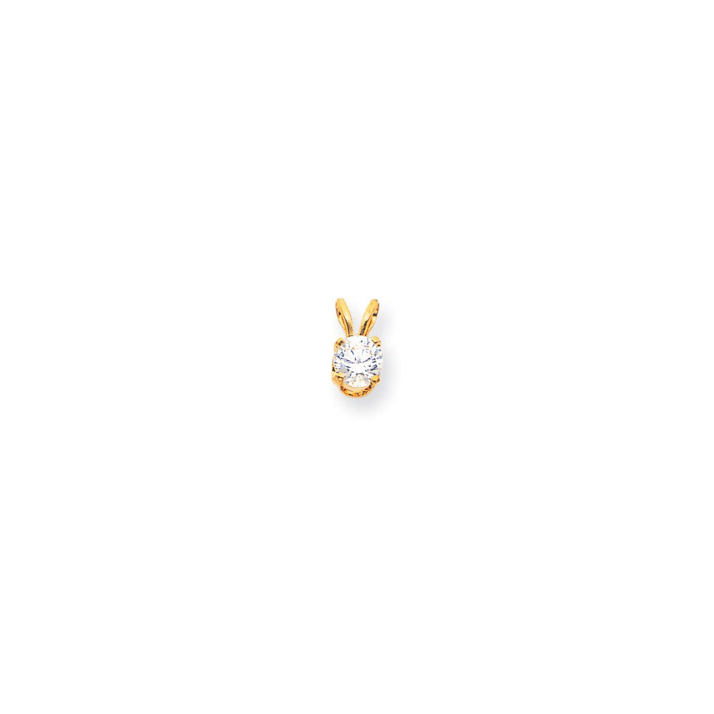 14k 5.75mm Traditional CZ Pendant