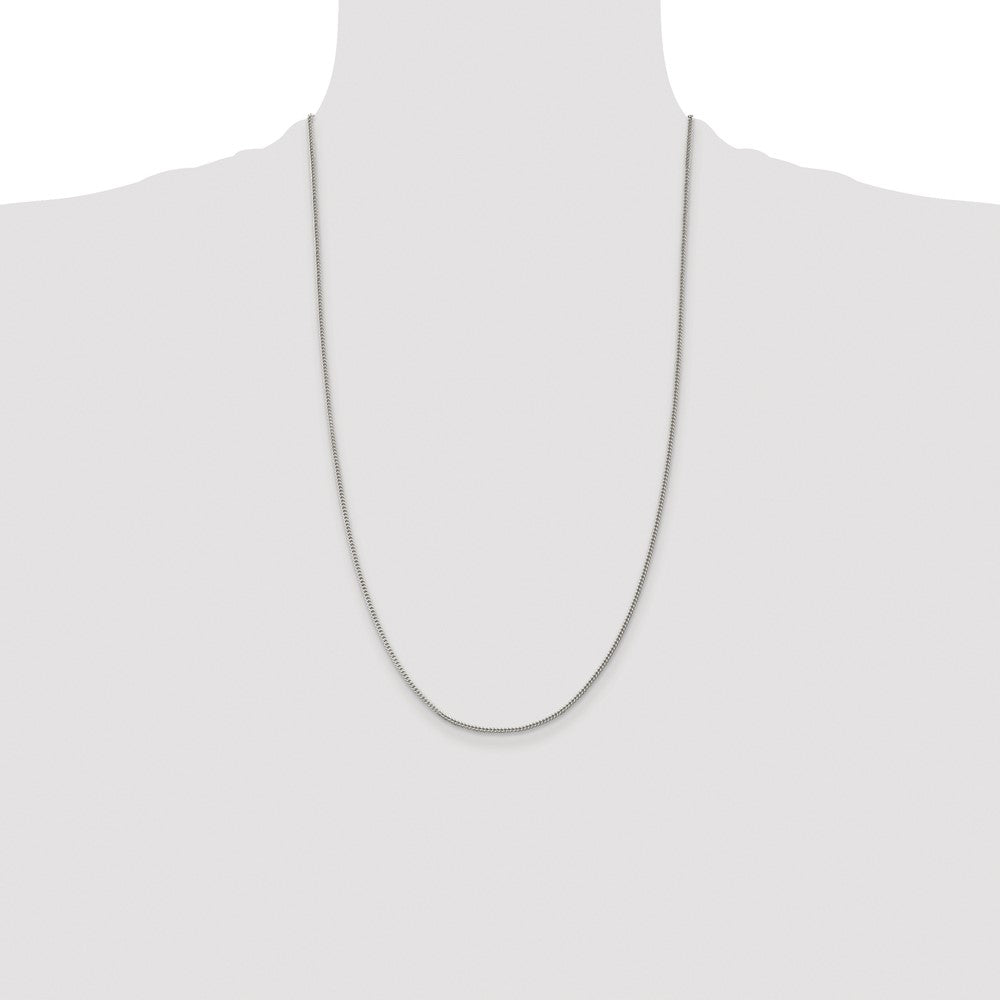 Sterling Silver Rhodium-plated 1.5mm Curb Chain