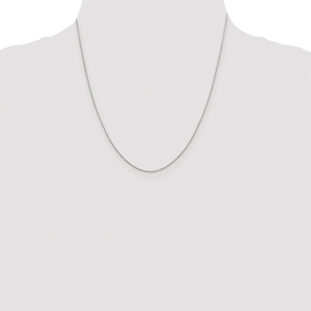 Sterling Silver Rhodium-plated .8mm 8 Sided Diamond-cut Box Chain