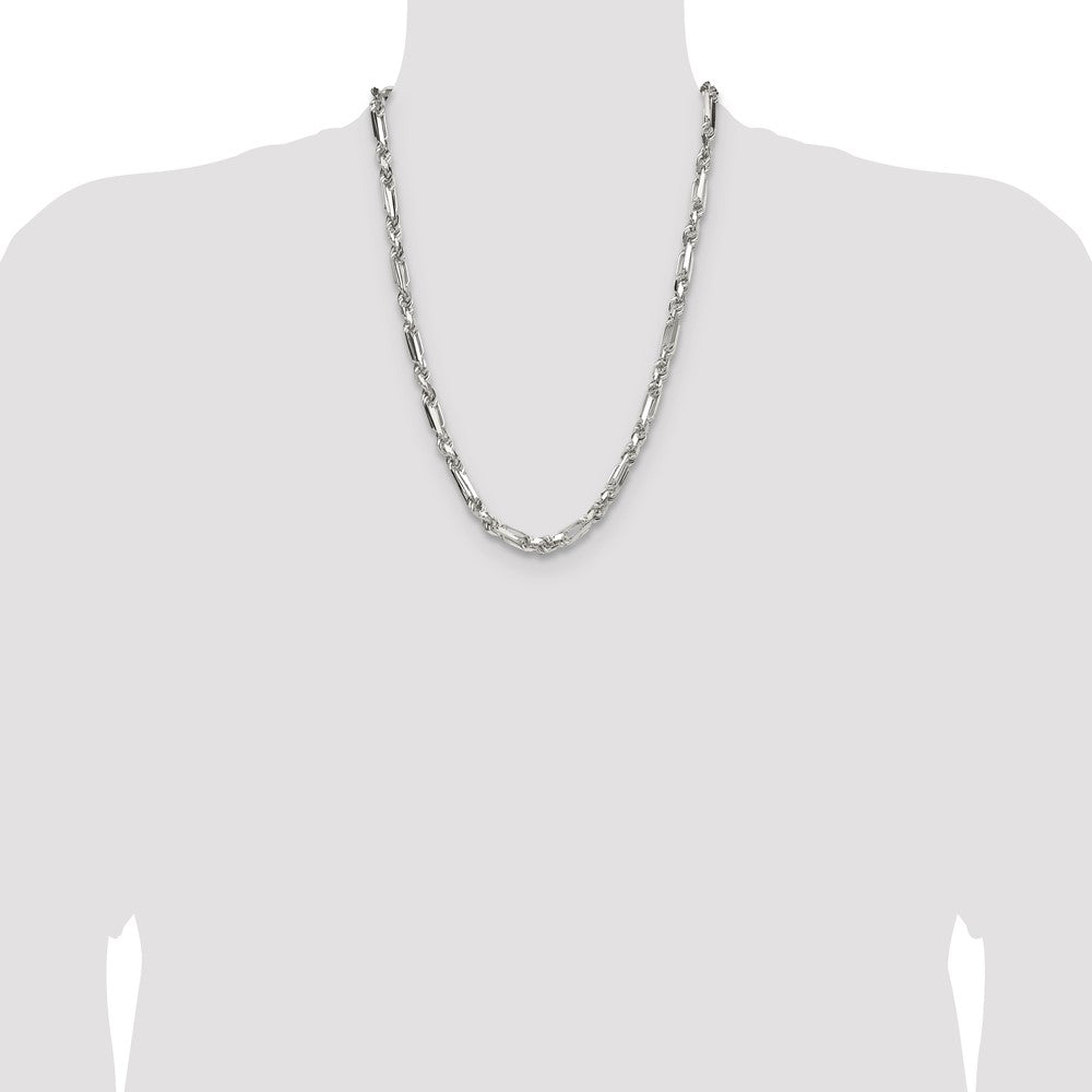 Sterling Silver 6mm D/C Figarope Chain