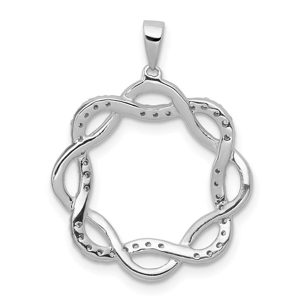 14k White Gold 1/5 carat Lab Grown Diamond VS/SI+ G+ Twisted Circle Pendant