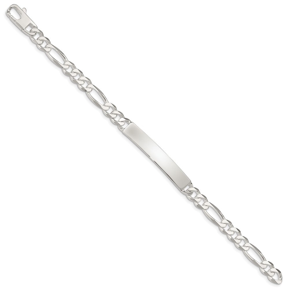 Sterling Silver Figaro Link ID Bracelet 8.5 inches