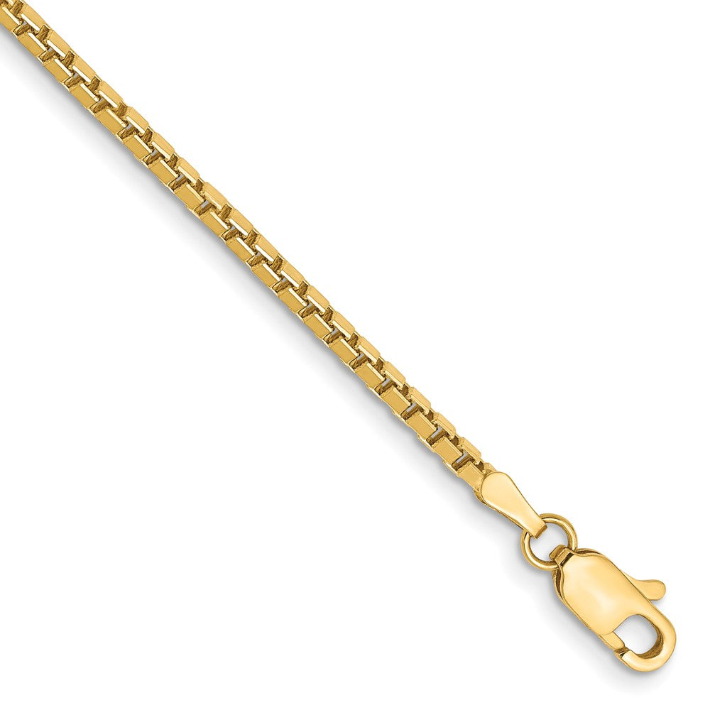 14K 7 inch 1.9mm Box with Lobster Clasp Bracelet 7 inches
