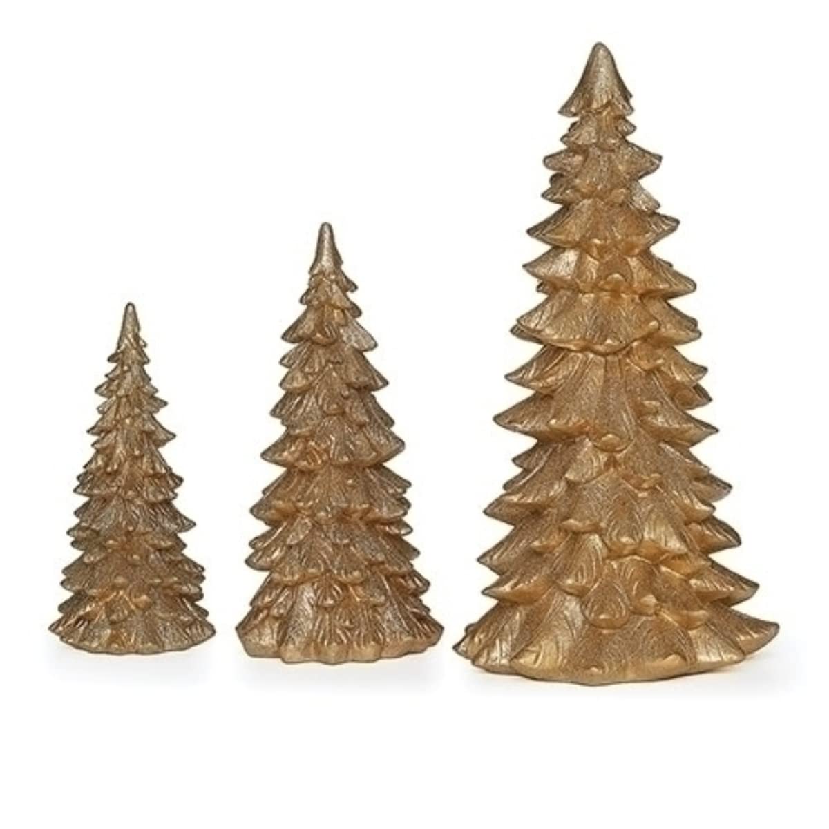 Roman Set of 3 Gold Tree Christmas Tabletop Decors 11.75"