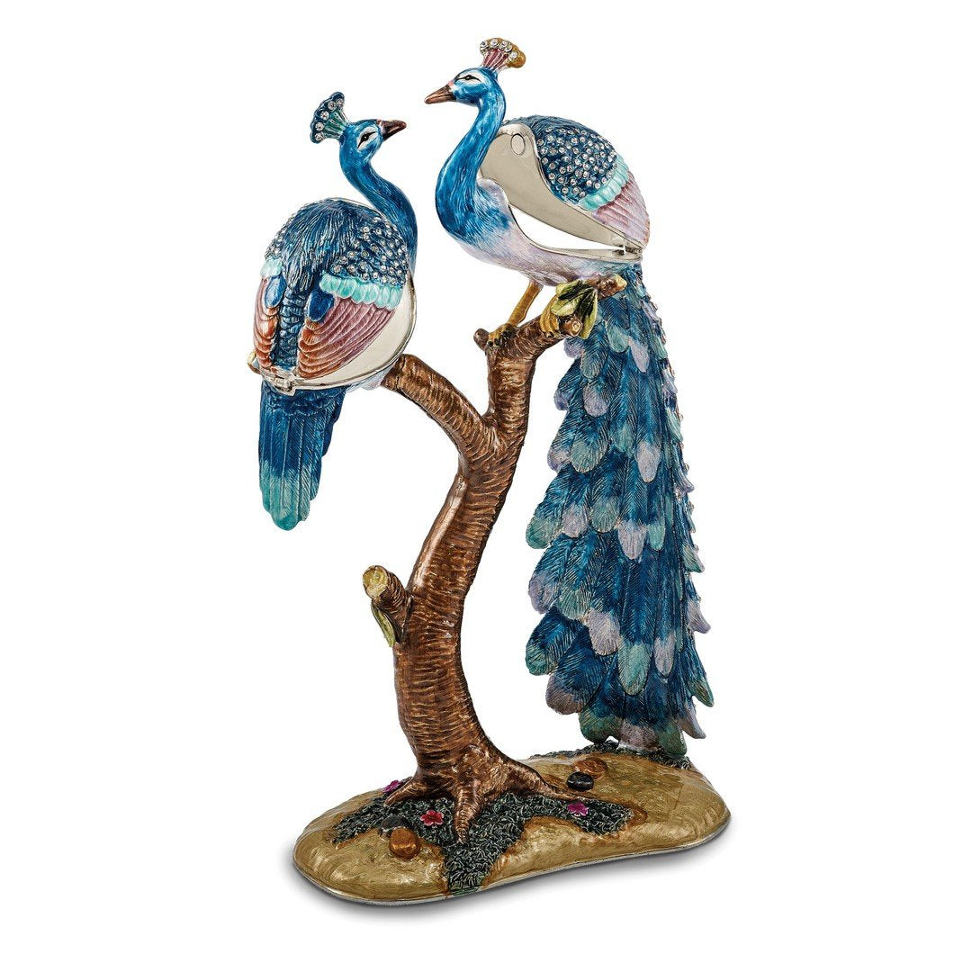 Large Peacock Trinket Box