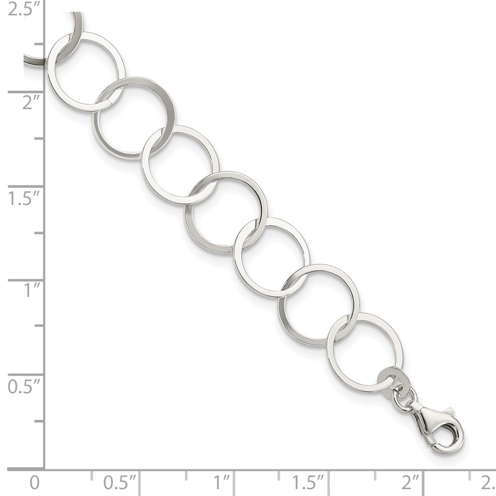 Sterling Silver Circle Bracelet 7.5 inches