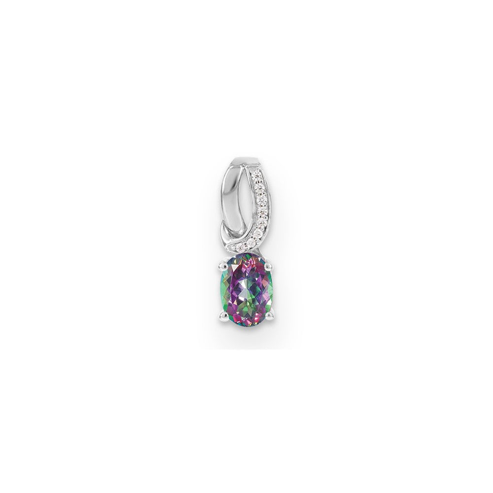 SS Mystic Fire & Diamond Pendant