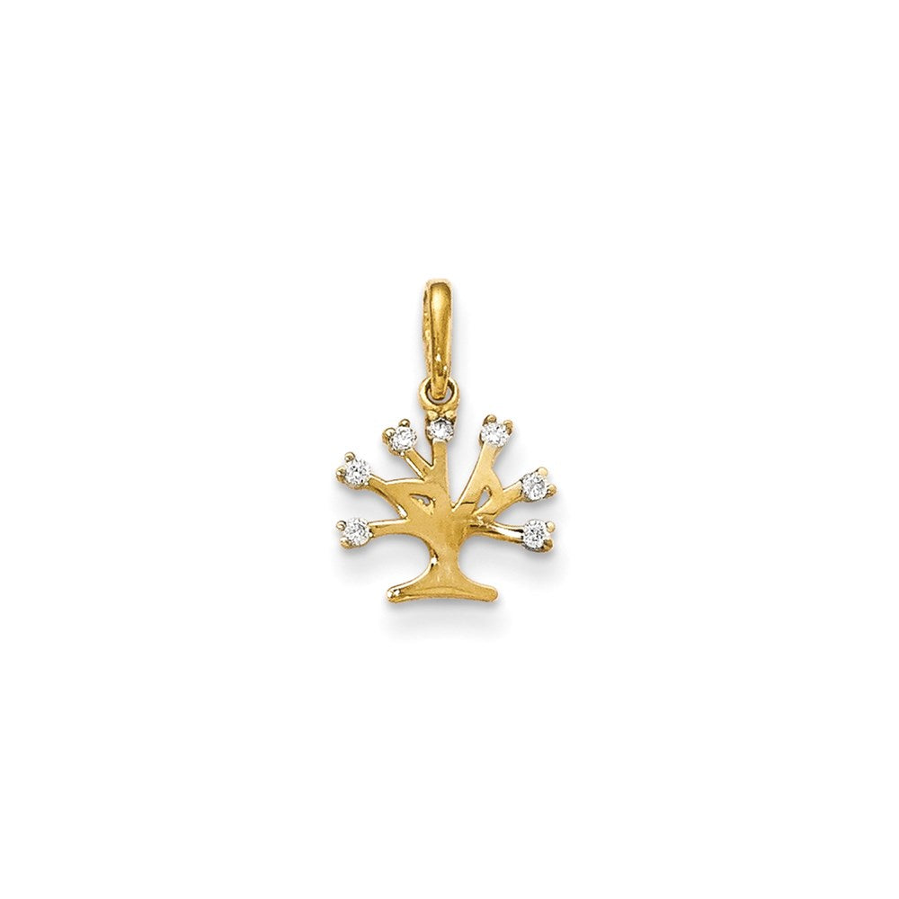 14k CZ Children's Tree Pendant