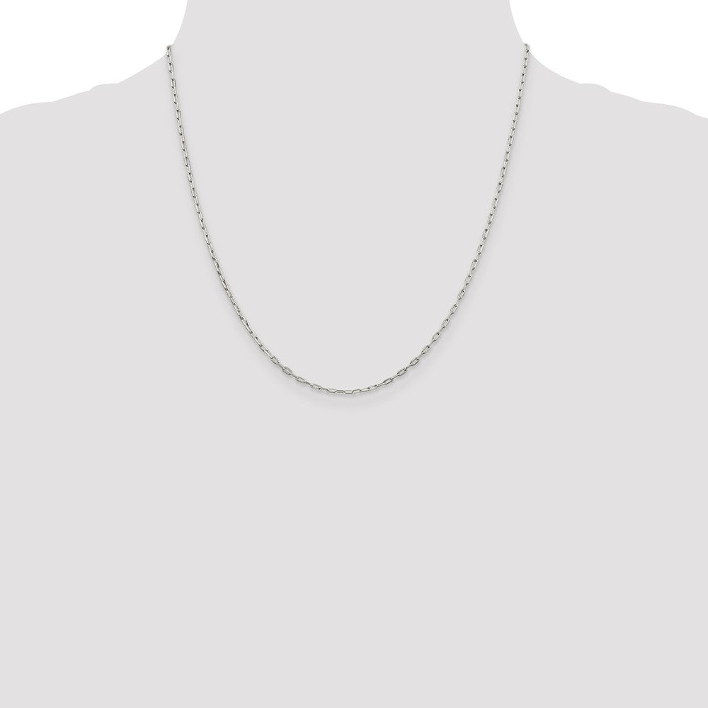 Sterling Silver 1.75mm Elongated Open Link Chain 20 Inches