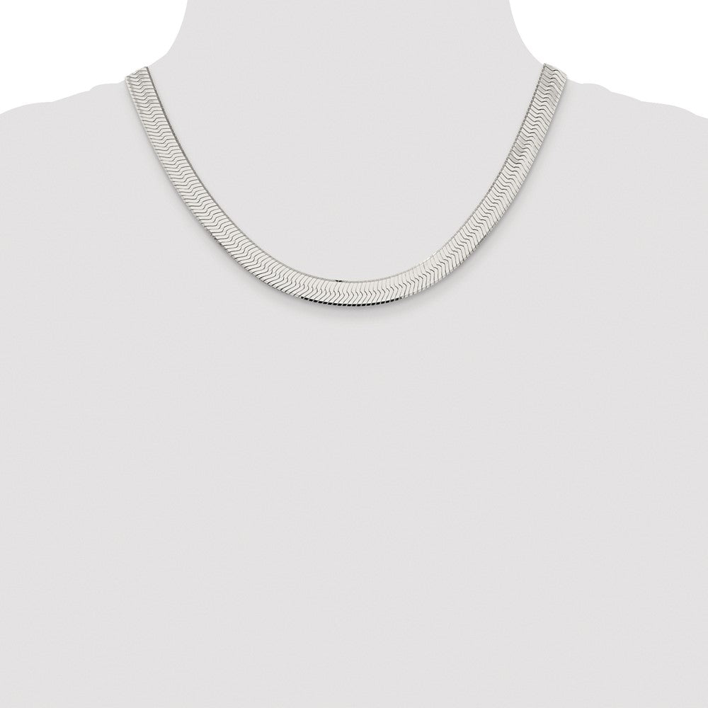 Sterling Silver Rhodium-plated 8.75mm Magic Herringbone Chain