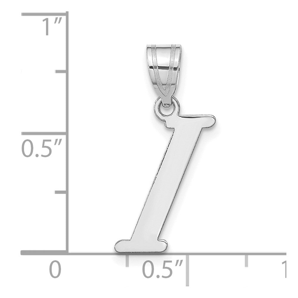 14kw Polished Letter I Initial Pendant
