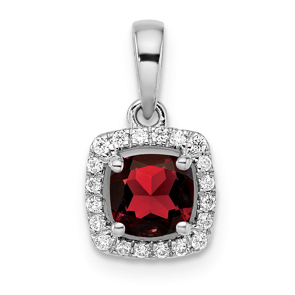 14kw ANT Garnet and Diamond Pendant w/ chain