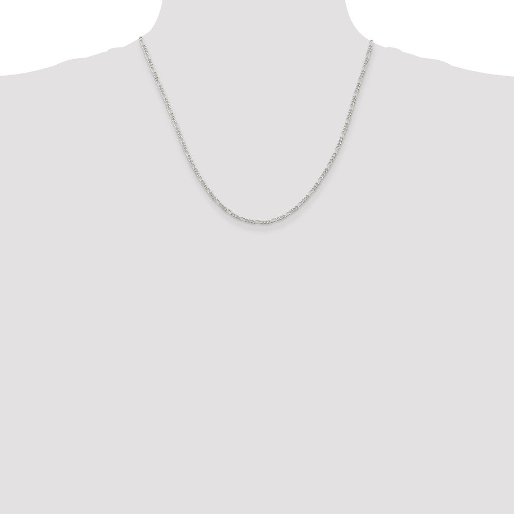 Sterling Silver 2.25mm Figaro Chain 20 Inches