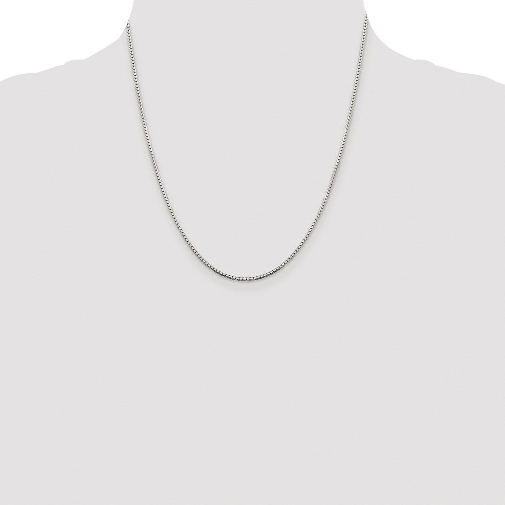 Sterling Silver Rhodium-plated 1.5mm 8 Sided Diamond-cut Box Chain