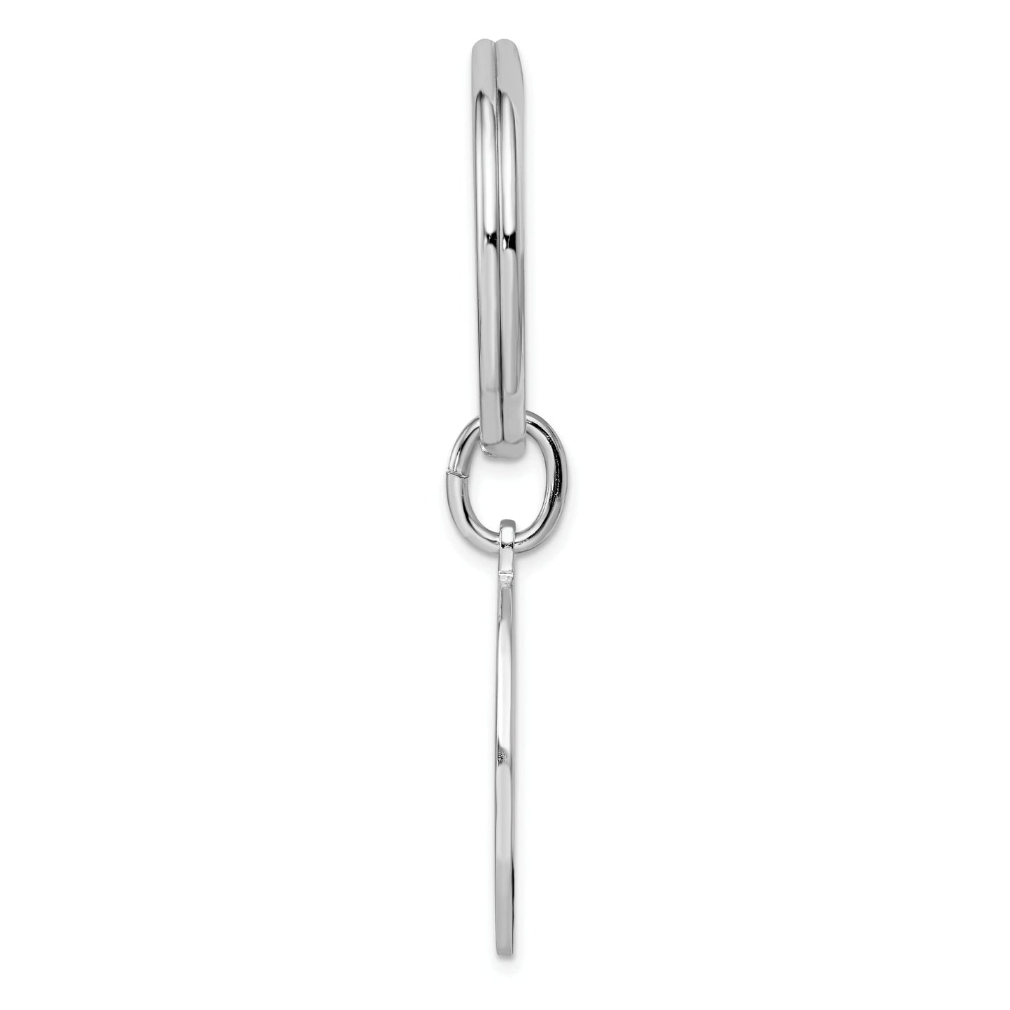 Rhodium-plated Kelly Waters Polished Round Key Ring Q-GL8707