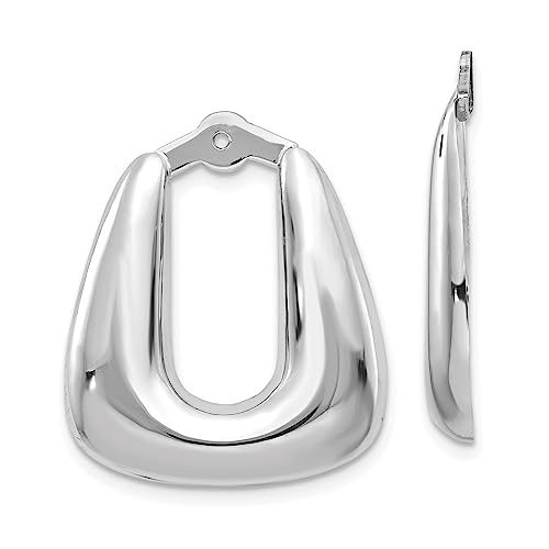 14k White Gold Polished Hoop Earring Jackets