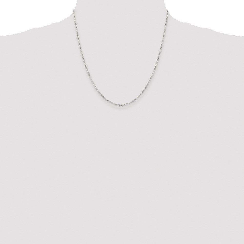 Sterling Silver Rhodium-plated 1.75mm Diamond-cut Cable Chain