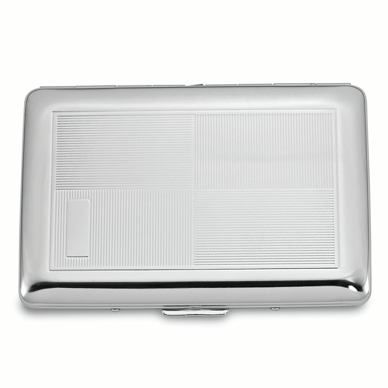 Silver-tone Rectangle Design Business Card Case GM16879