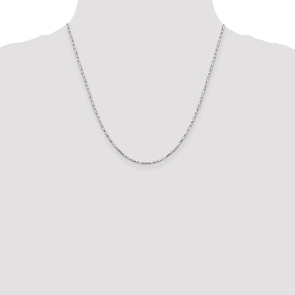 Sterling Silver Rhodium-plated 1.1mm Box Chain 20 Inches
