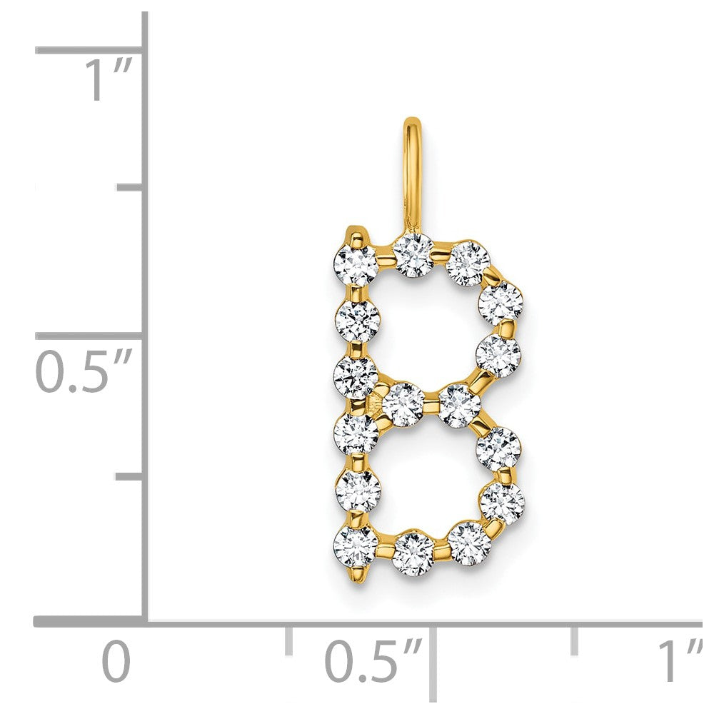 True Origin 14k 1/2 carat Lab Grown Diamond VS DEF Alphabet B Pendant