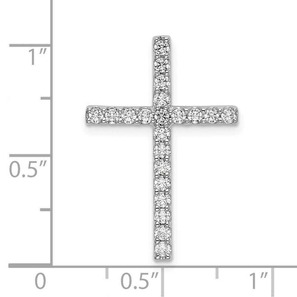 10k White Gold 1/2 carat Lab Grown Diamond VS/SI+ G+ Cross Chain Slide Pendant