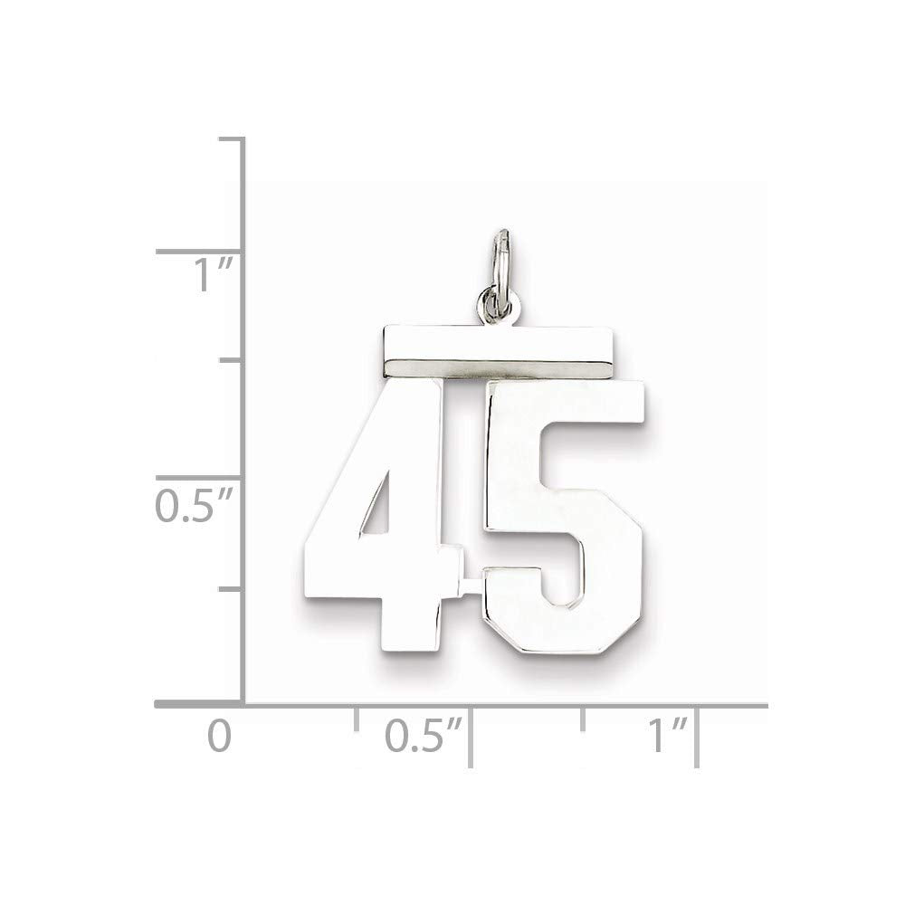 Sterling/Silver Rhodium-plated Polished Number 45 Charm Q-QMS45