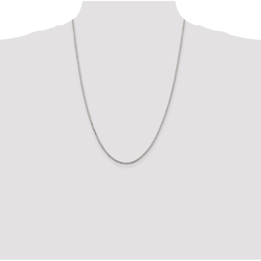 Sterling Silver 1.7mm 8 Sided Diamond-cut Box Chain 24 Inches