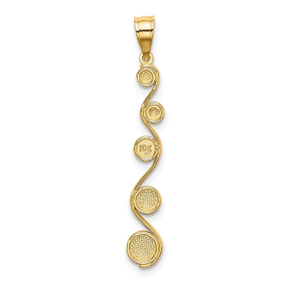 14K w/Rhodium D/C Diagonal Swirl Charm