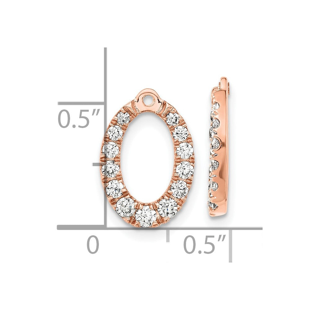 14k Rose Gold 5/8 carat Lab Grown Diamond VS/SI+ G+ Oval Earring Jackets
