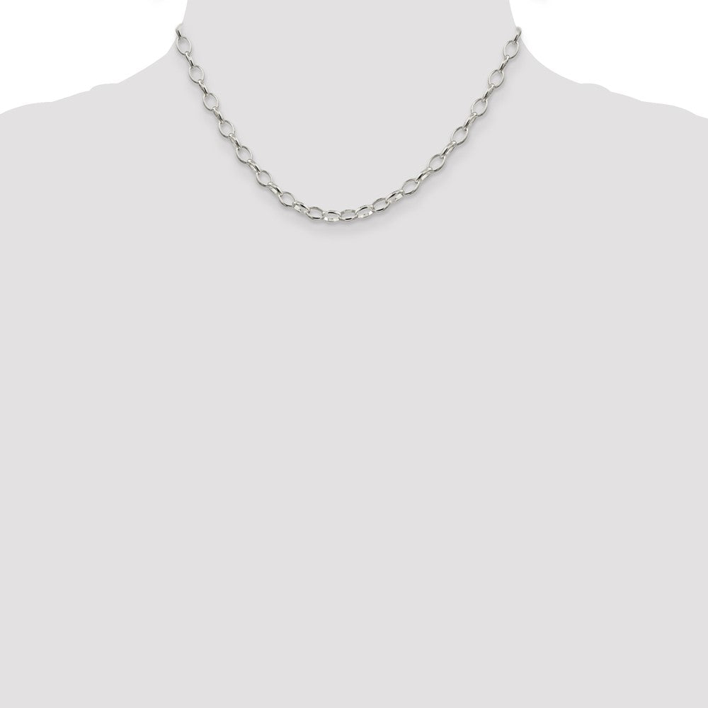 Sterling Silver 5mm Fancy Rolo Chain 16 Inches