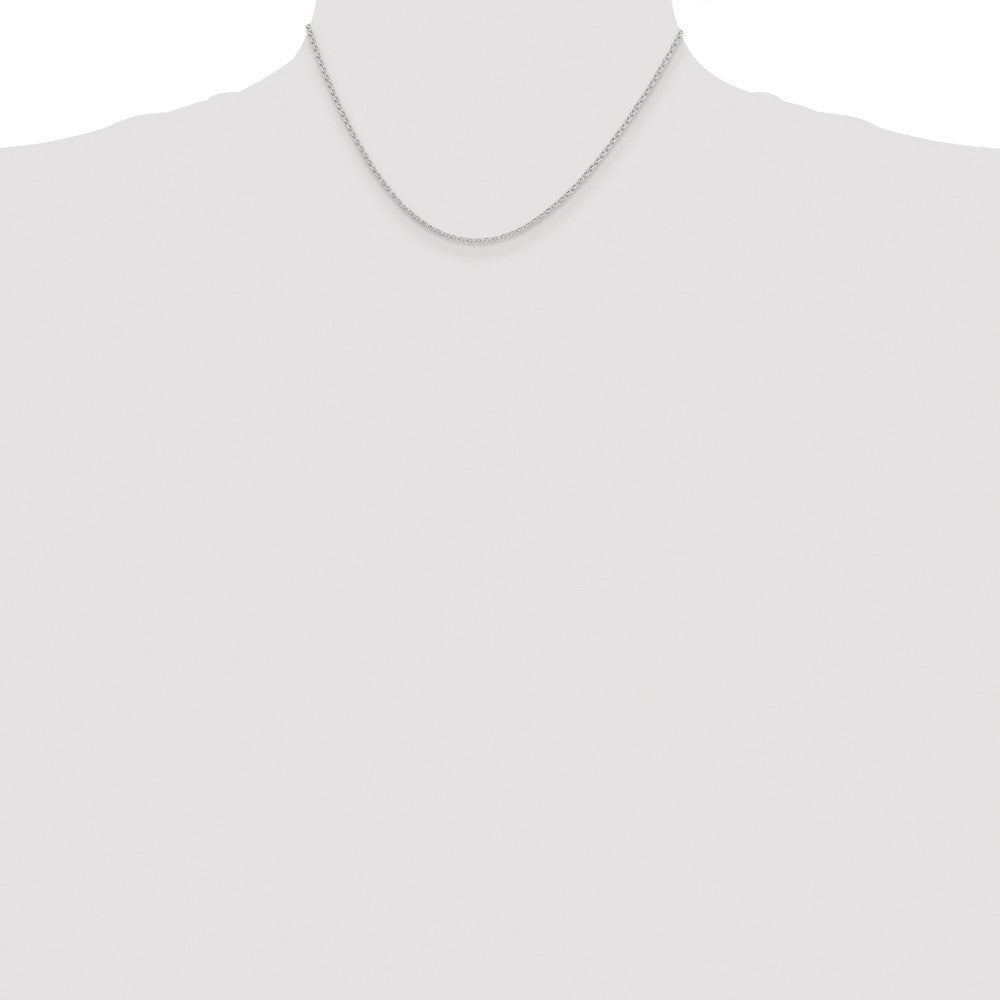 Sterling Silver Rhodium-plated 1.5mm Diamond-cut Cable Chain