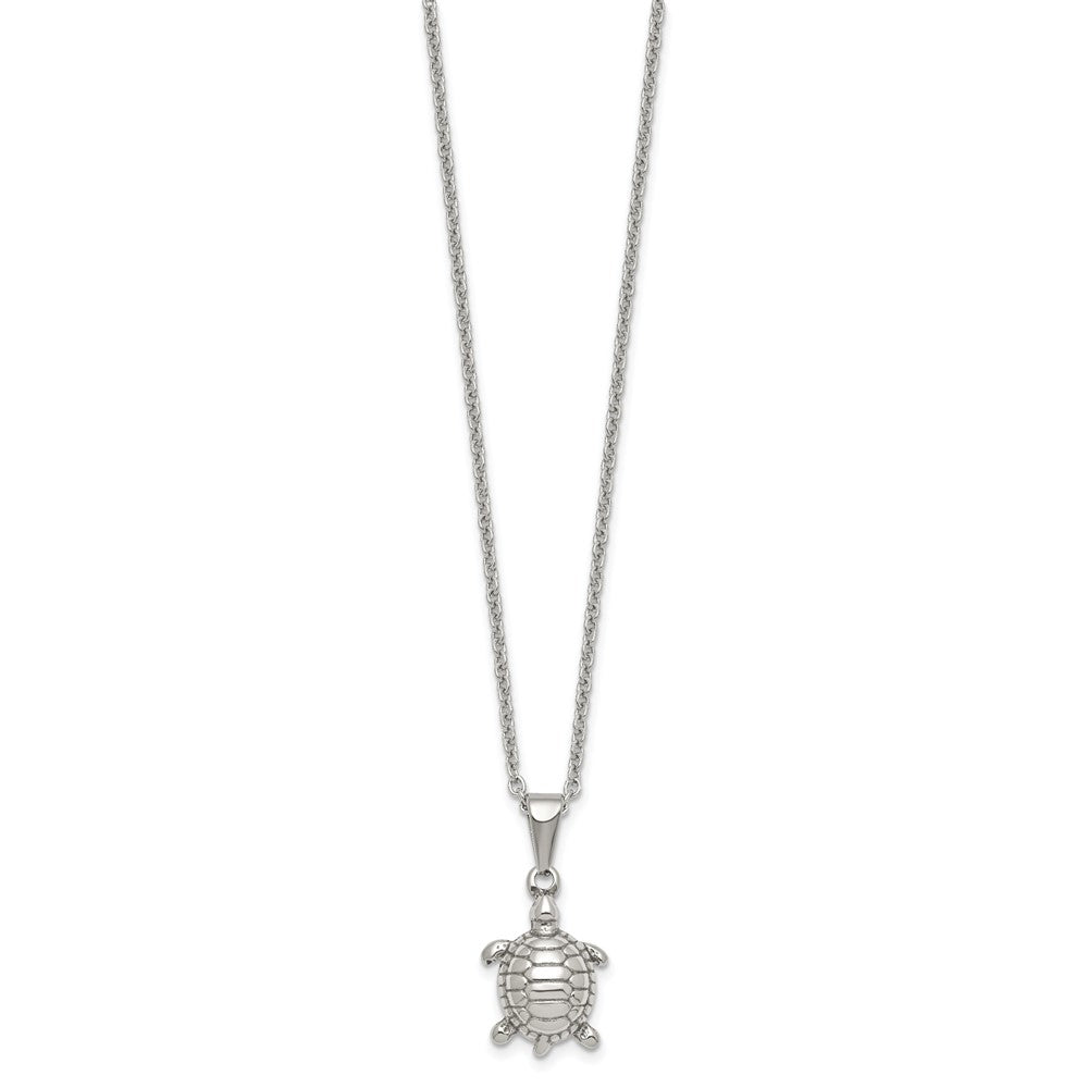 Stainless Steel Polished Turtle 22in Necklace