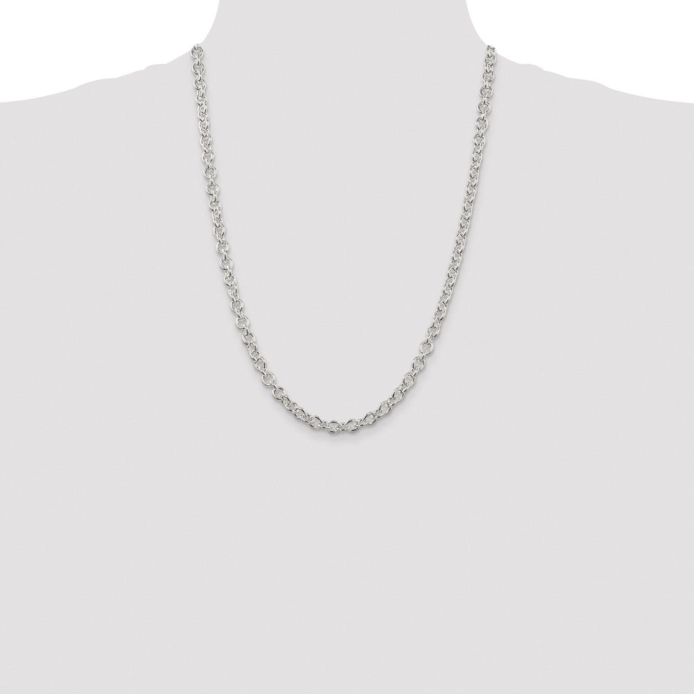 Sterling Silver Rhodium-plated 6.1mm Cable Chain