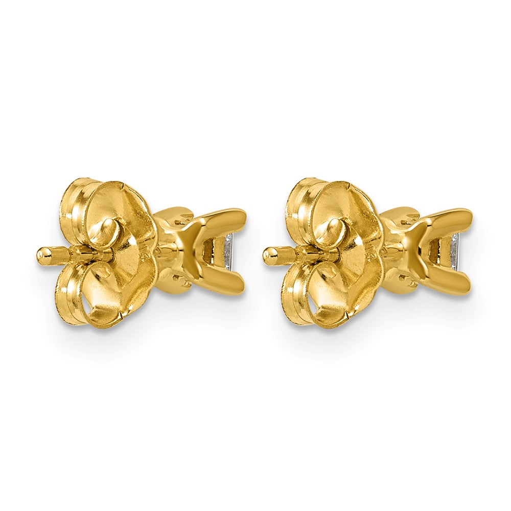 14k 1/4 carat Lab Grown Diamond VS/SI+ G+ Princess Complete Four Prong Stud Earrings