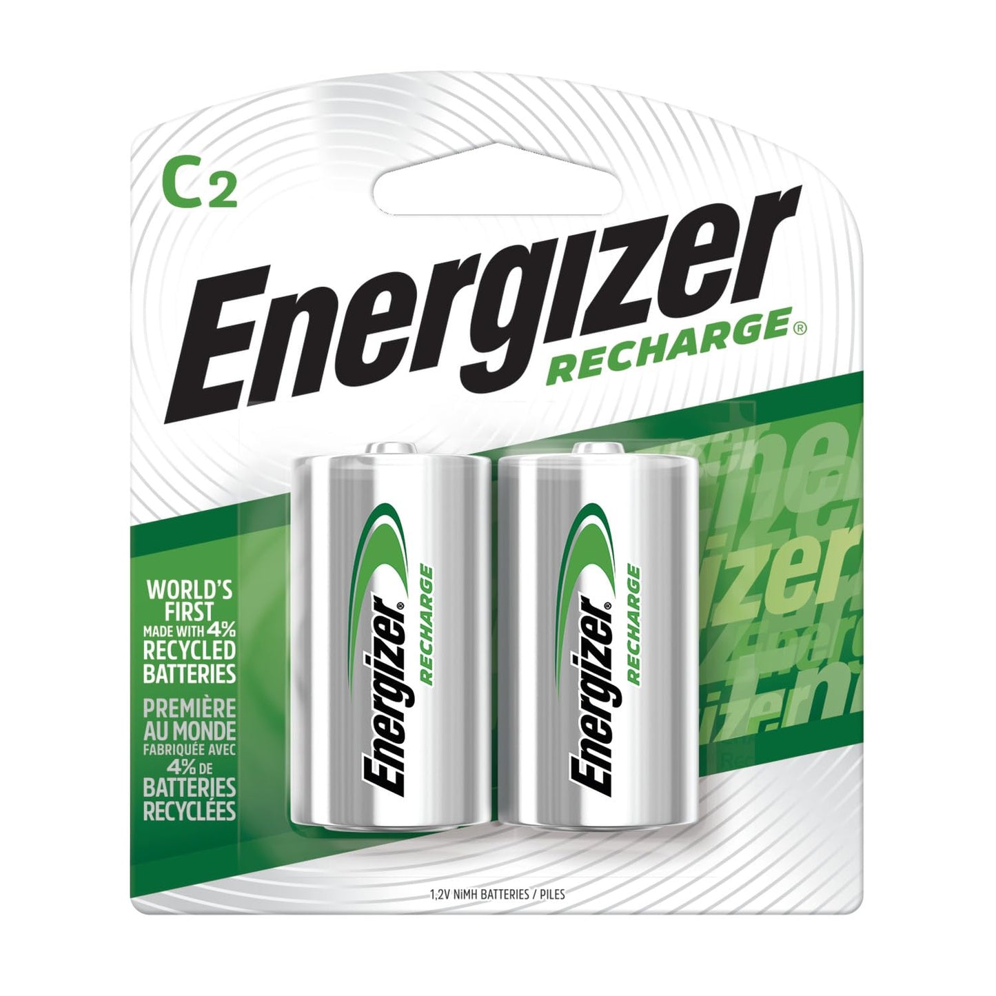 Energizer Rechargeable C Batteries (2 Pack), C Cell Batteries