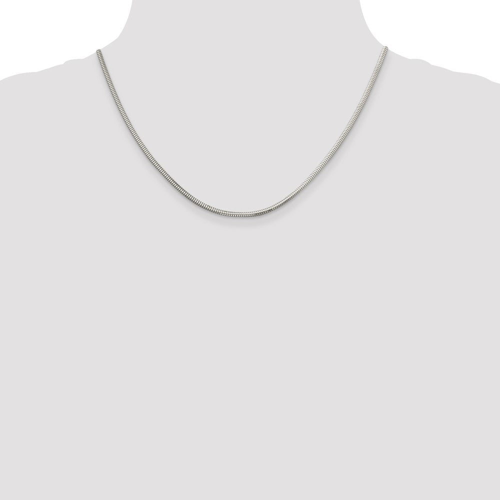 Sterling Silver 2.5mm Diamond-cut Snake Chain 18 Inches