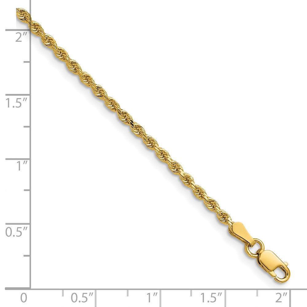 14K 16 inch 2mm Diamond-cut Rope with Lobster Clasp Chain